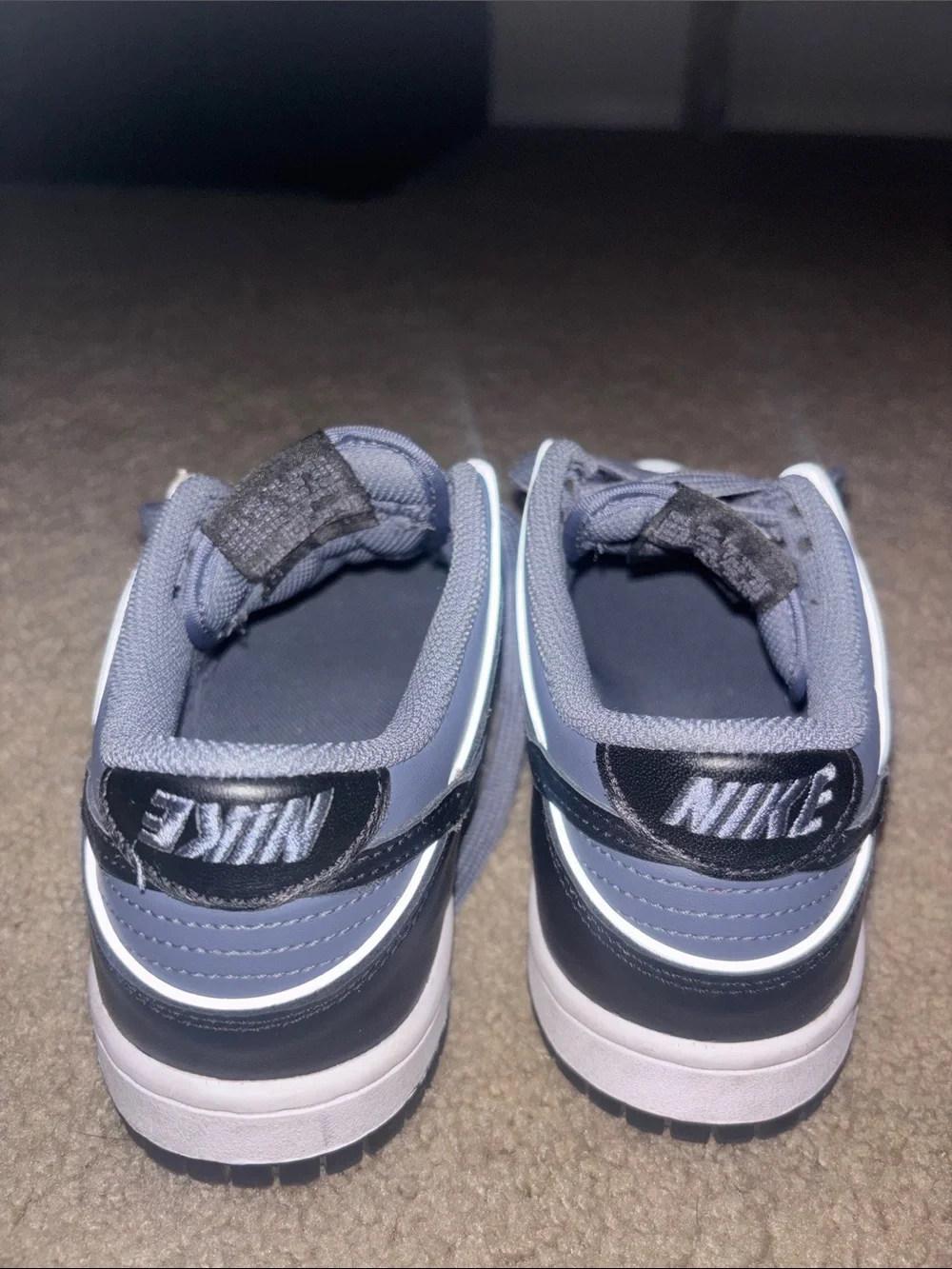 Boys Nike Dunk Casual Low-Top Sneakers in Navy and Black